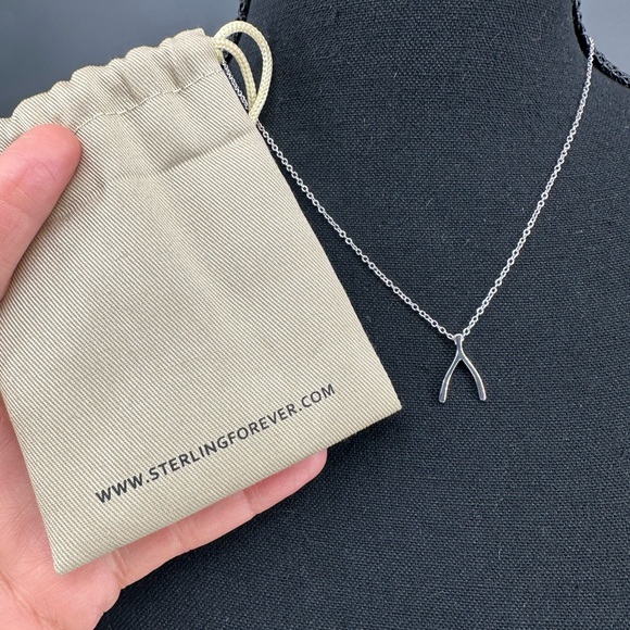 NWT Elegant Sterling Silver Wishbone Necklace - Picture 7 of 7